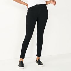 Black High Waisted Zip Detail Jeggings X38206