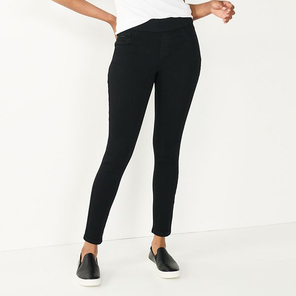 Women's Nine West Mid Rise Pull-On Jeggings - Black (18 T/L