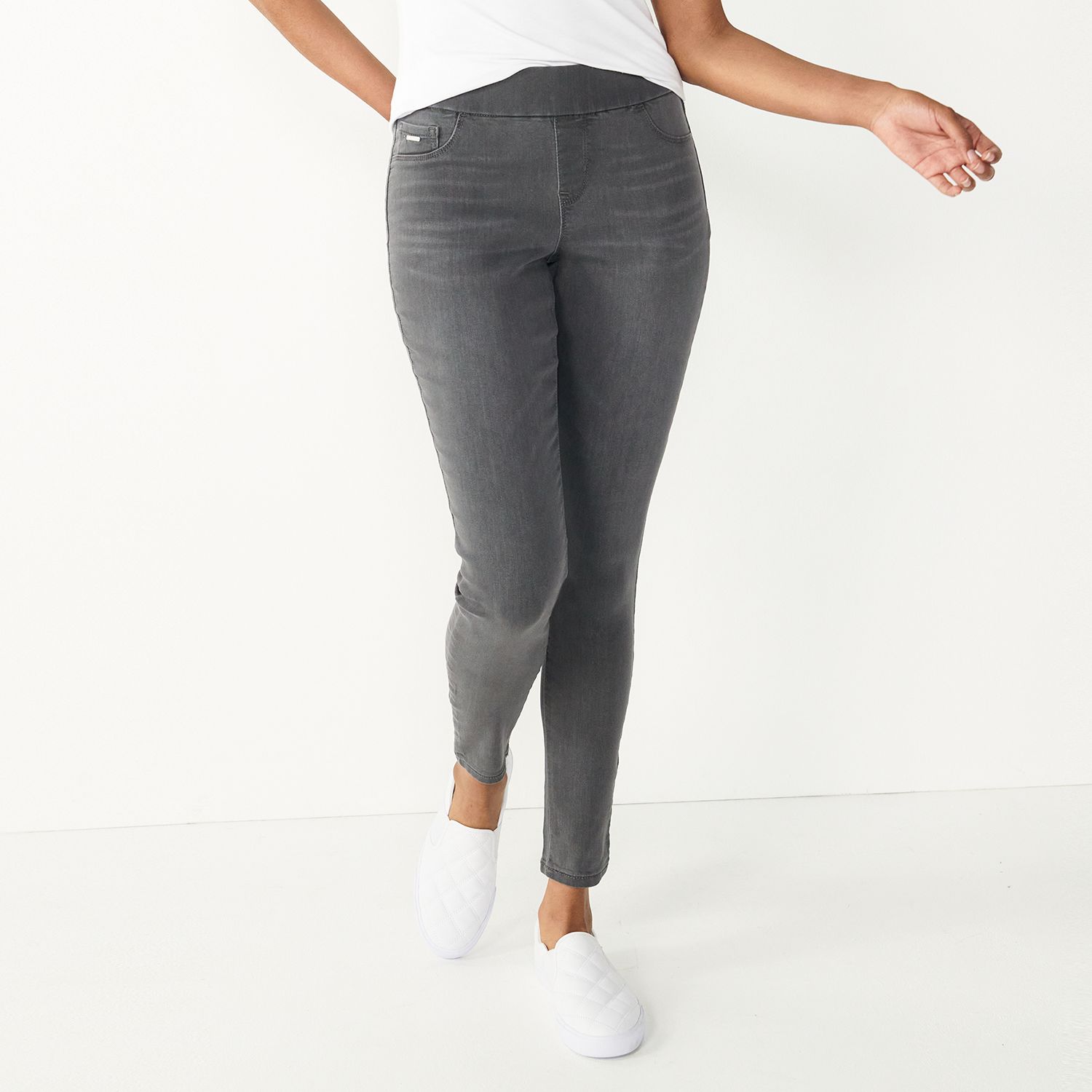 grey pull on jeggings