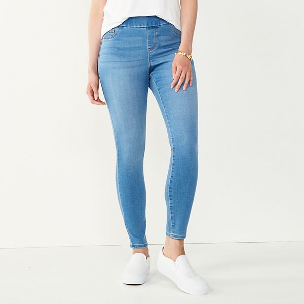 Seven7 Women's Pull On High Rise Jeggings In Blue