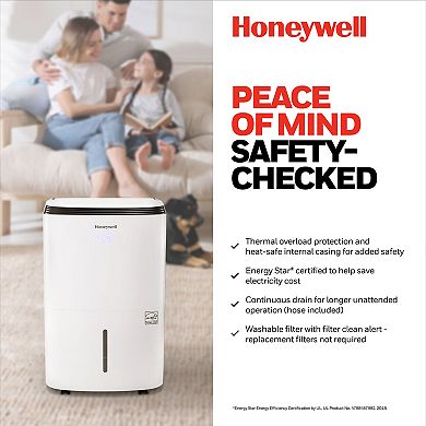 Honeywell Energy Star 30-Pint Dehumidifier with Washable Filter