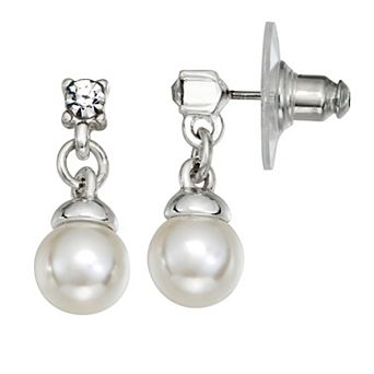 Simply Vera Vera Wang Silver Tone Pearl Drop Earrings