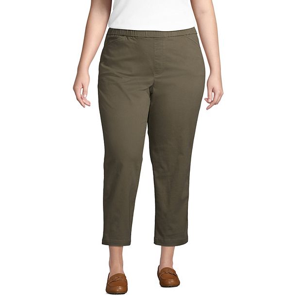 Plus Size Lands End Pull On Chino Crop Pants