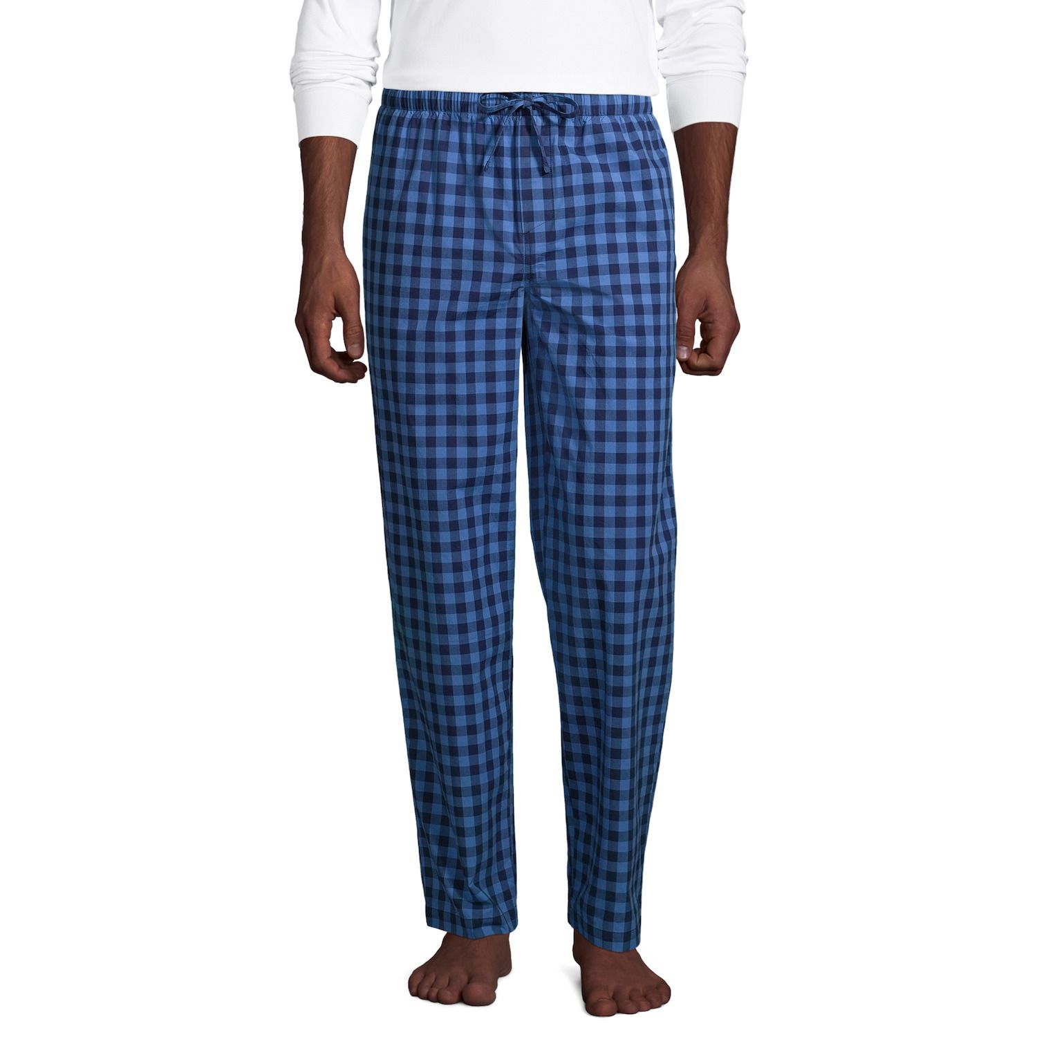 Lands' End Adult Poplin Pajama Pants, Adult Unisex, Size: Regular Small, Blue