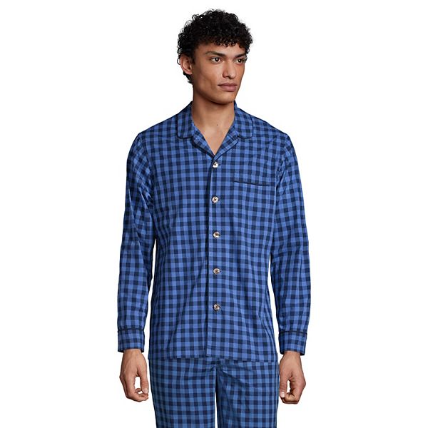 Men's Lands' End Broadcloth Pajama Sleep Shirt