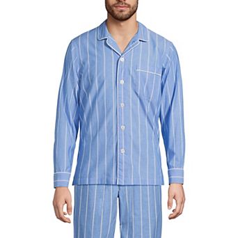 Men's Lands' End Broadcloth Pajama Sleep Shirt