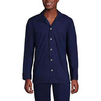 Men's Lands' End Broadcloth Pajama Sleep Shirt