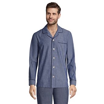 Men's Lands' End Broadcloth Pajama Sleep Shirt