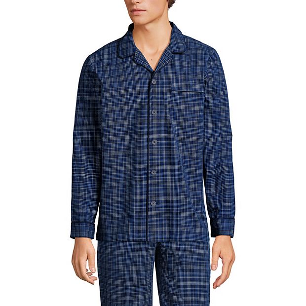 Men s Lands End Broadcloth Pajama Sleep Shirt