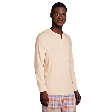 Men's Lands' End Knit Ribbed Pajama Henley