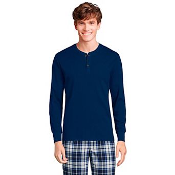 Big & Tall Lands' End Knit Ribbed Pajama Henley