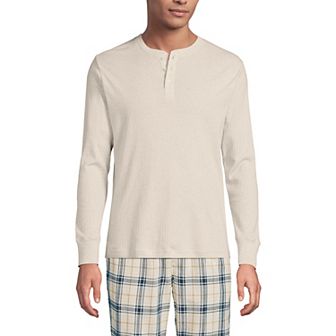 Big & Tall Lands' End Knit Ribbed Pajama Henley