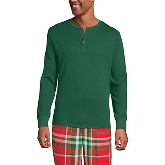 Big & Tall Lands' End Knit Ribbed Pajama Henley