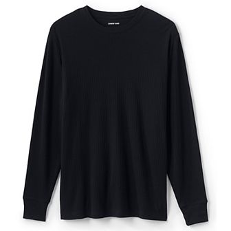 Men's Lands' End Knit Ribbed Crewneck Pajama Sleep Shirt