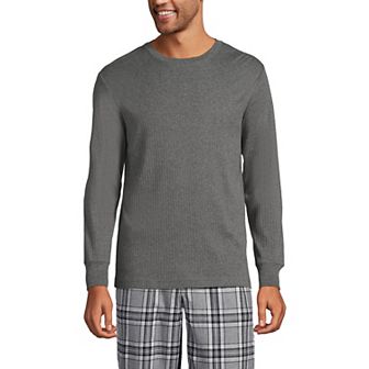 Men's Lands' End Knit Ribbed Crewneck Pajama Sleep Shirt