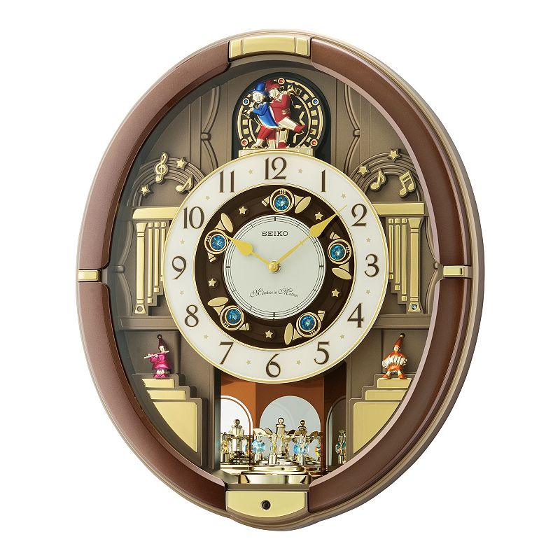 Seiko Summer Symphony Melodies In Motion Wall Clock, Brown, 18X15