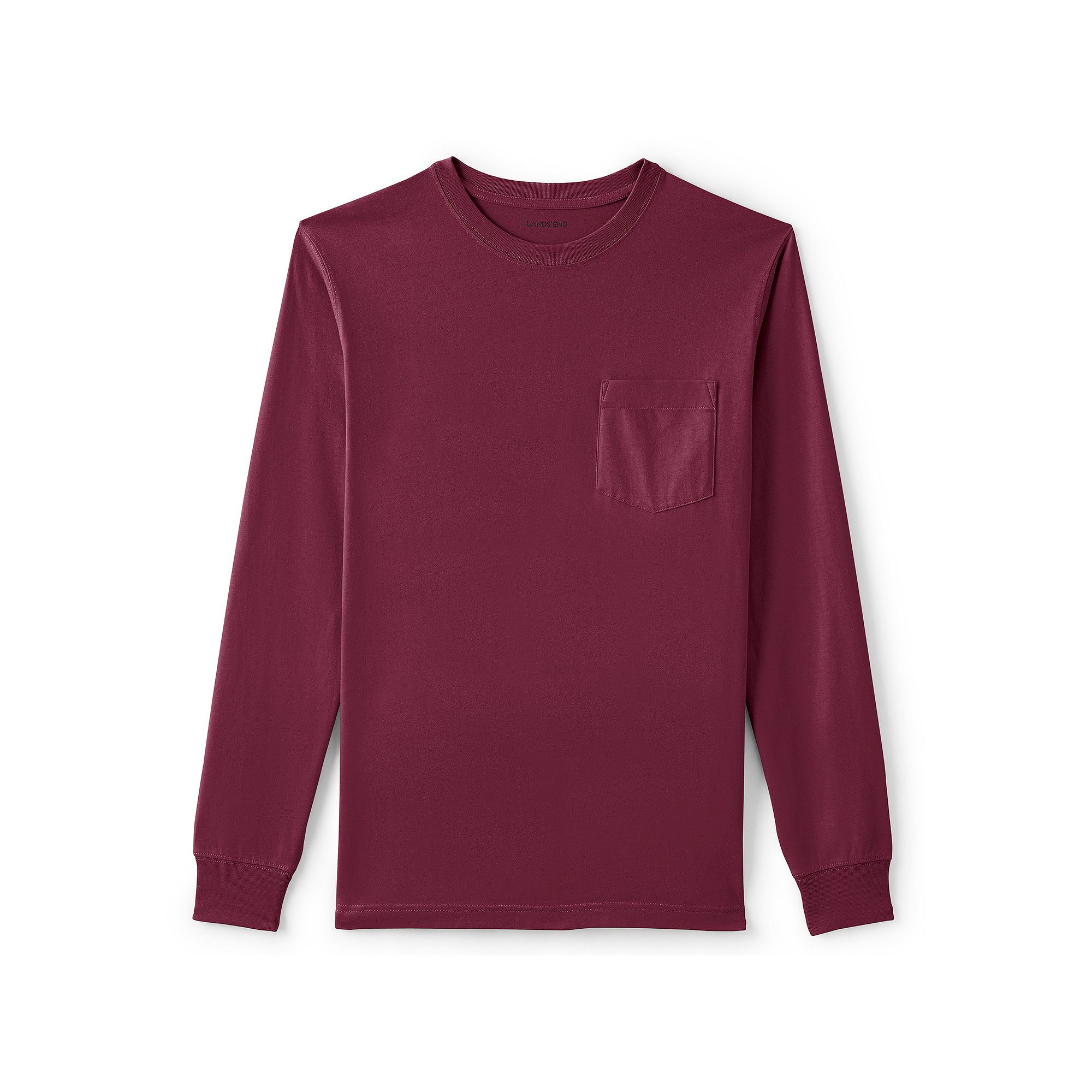 Mens Lands End Super-T Henley, Size: Small, Rich Red