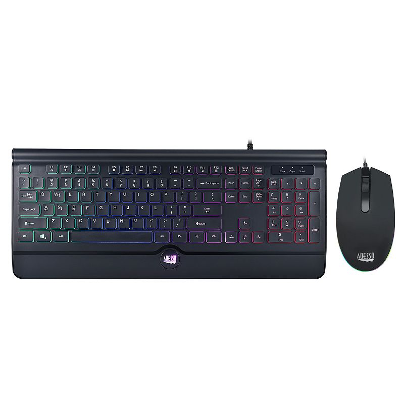 Adesso AKB-137CB Illuminated Gaming Keyboard & Mouse Combo, Multicolor