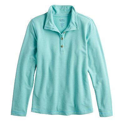 Women's Croft & Barrow® Mockneck Fleece Sweatshirt
