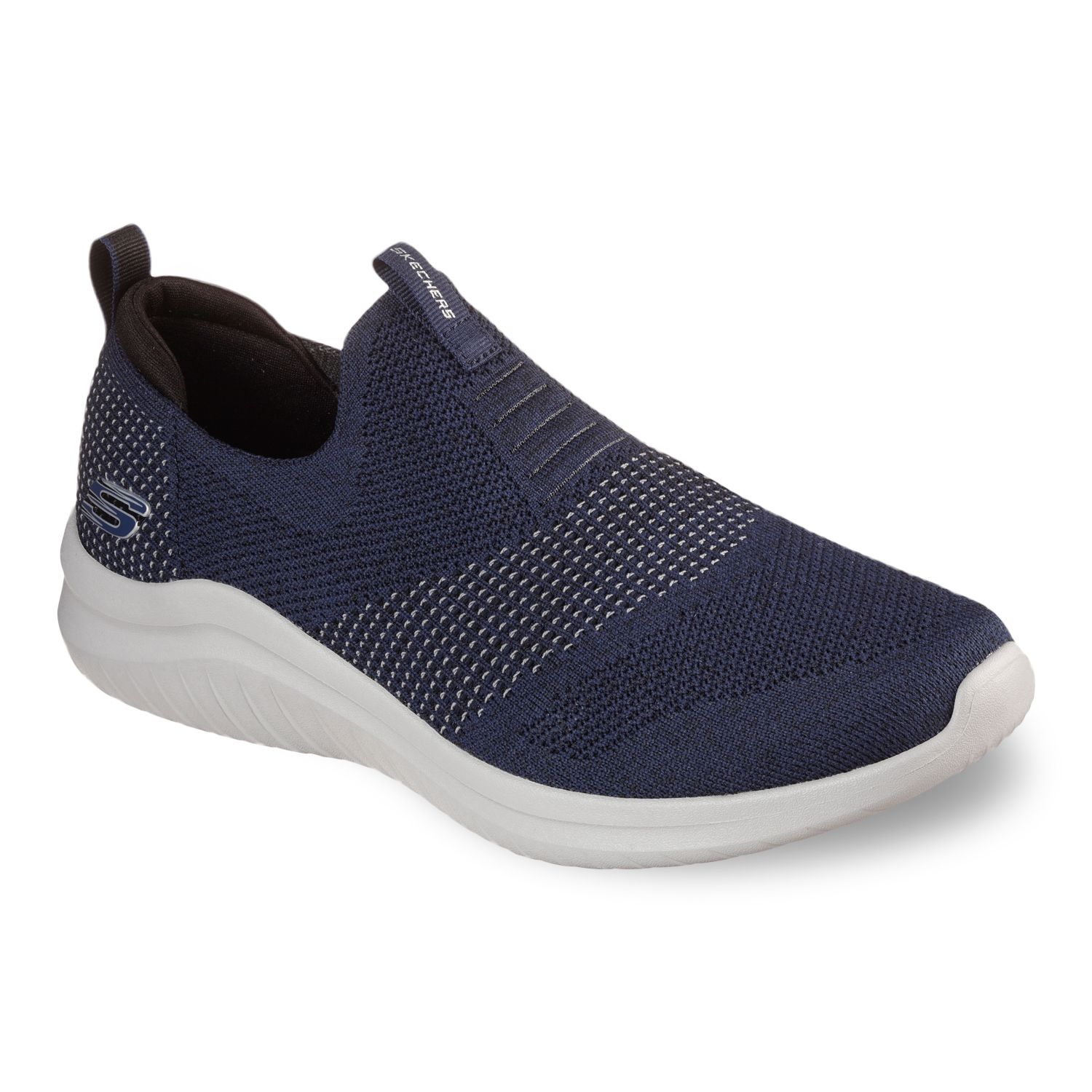 mens black skechers slip on
