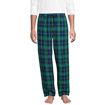 Men's Lands' End Plaid Sherpa-Lined Flannel Pajama Pants