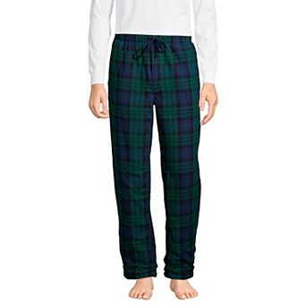 Men's Lands' End Plaid Sherpa-Lined Flannel Pajama Pants