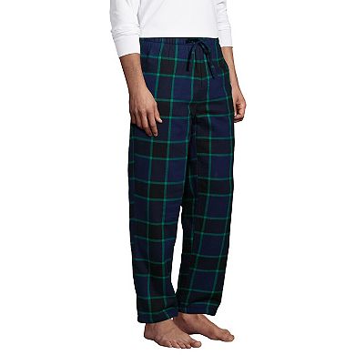 Big & Tall Lands' End Plaid Sherpa-Lined Flannel Pajama Sleep Pants