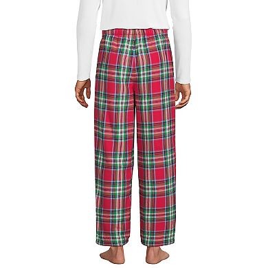 Big & Tall Lands' End Plaid Sherpa-Lined Flannel Pajama Sleep Pants