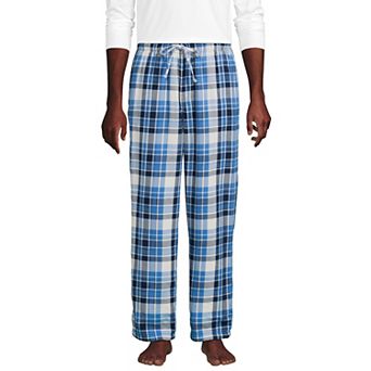 Big & Tall Lands' End Plaid Sherpa-Lined Flannel Pajama Sleep Pants