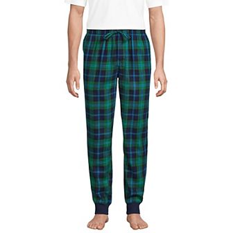 Big & Tall Lands' End Plaid Sherpa-Lined Flannel Pajama Sleep Pants