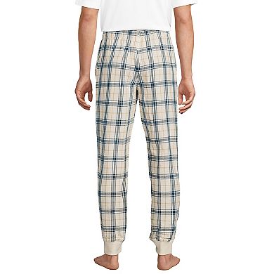 Big & Tall Lands' End Plaid Flannel Jogger Pajama Sleep Pants