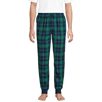 Big & Tall Lands' End Plaid Flannel Jogger Pajama Sleep Pants