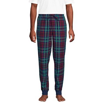 Big & Tall Lands' End Plaid Flannel Jogger Pajama Sleep Pants