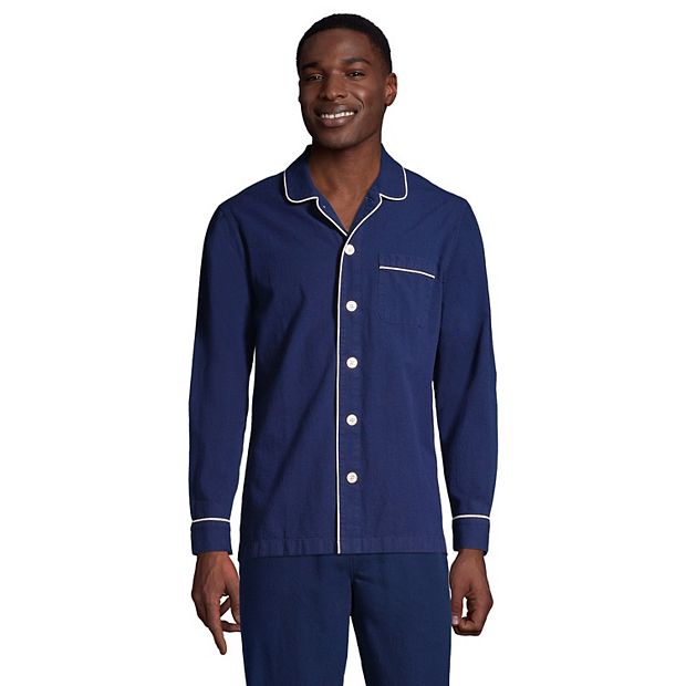 Men s Lands End Chambray Pajama Sleep Shirt