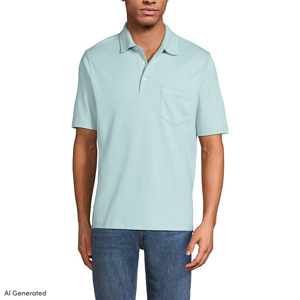 Men's Lands' End Super Soft Supima Pocket Polo
