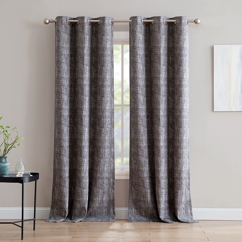 1888 Mills 1-panel Textured Blackout Window Curtain, Grey, 40X84