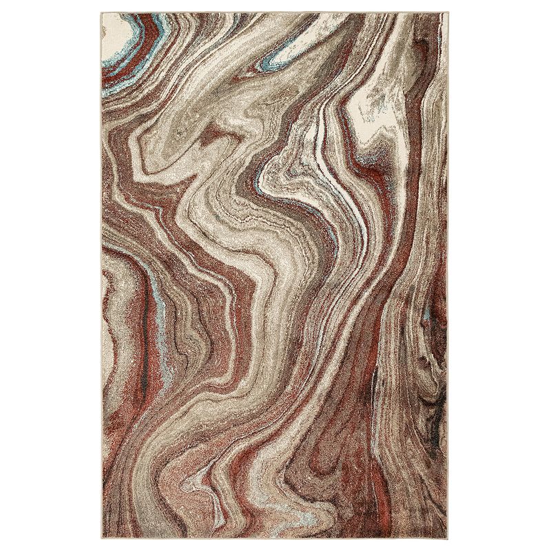 Liora Manne Ashford Agate Rug, Red, 5X7.5 Ft