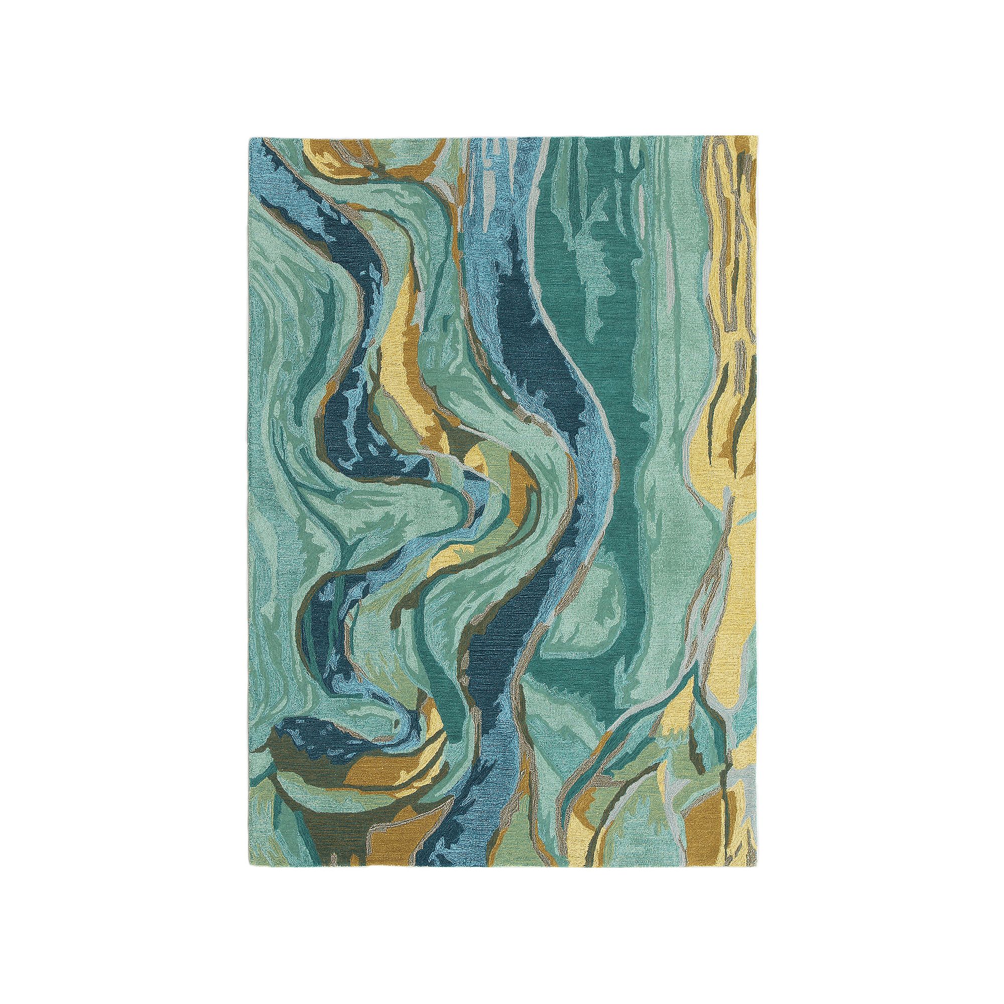 Liora Manne Corsica Panorama Wool Rug, Blue Green