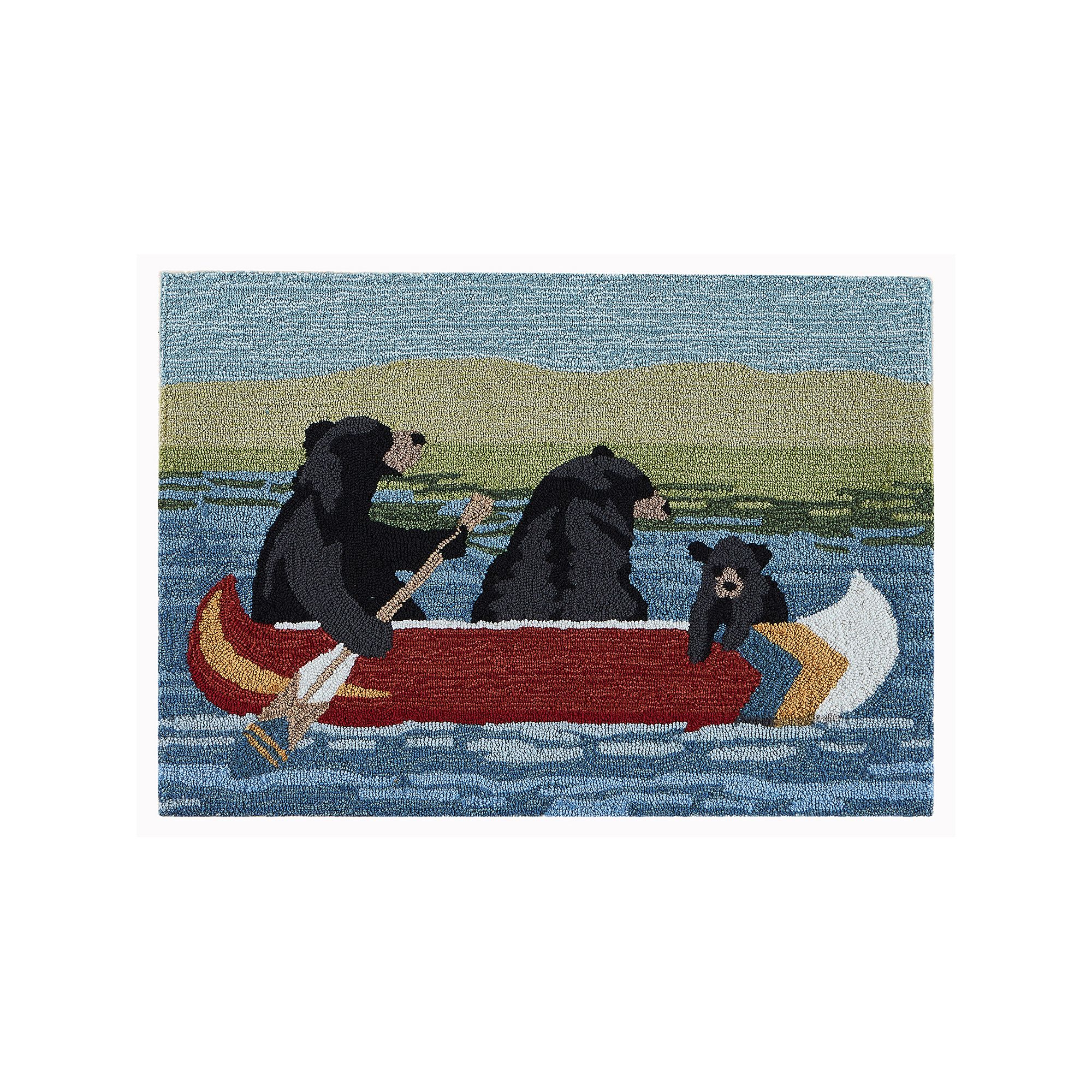 Liora Manne Frontporch Are We Bear Yet Indoor Outdoor Rug, Blue
