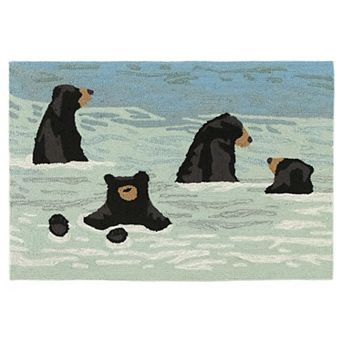Liora Manne Frontporch Bathing Bears Indoor Outdoor Rug