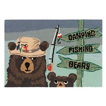Liora Manne Frontporch Fishing Bears Indoor Outdoor Rug