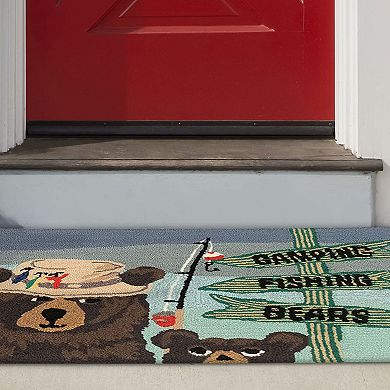 Liora Manne Frontporch Fishing Bears Indoor Outdoor Rug