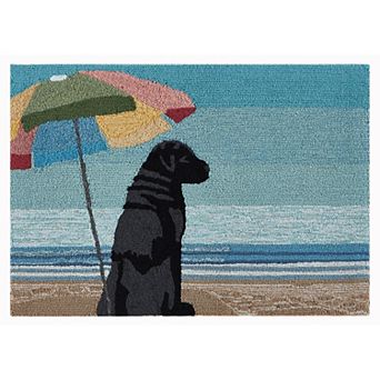 Liora Manne Frontporch Parasol And Pup Indoor Outdoor Rug