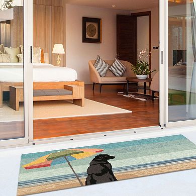 Liora Manne Frontporch Parasol And Pup Indoor Outdoor Rug
