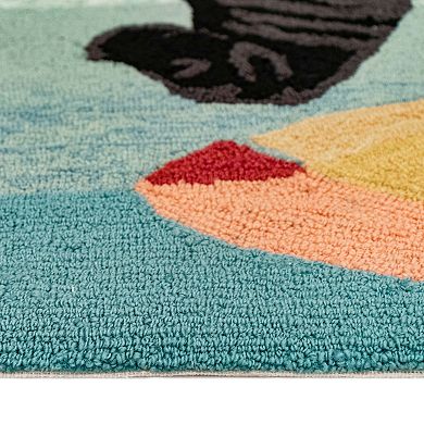 Liora Manne Frontporch Parasol And Pup Indoor Outdoor Rug
