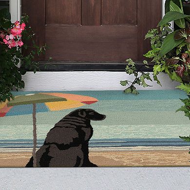 Liora Manne Frontporch Parasol And Pup Indoor Outdoor Rug