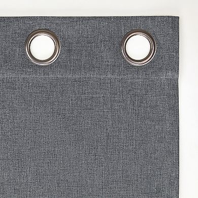 Sun Zero Tresello Tonal Textured Draft Shield Fleece Insulated 100% Blackout Grommet Window Curtain