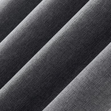 Sun Zero Tresello Tonal Textured Draft Shield Fleece Insulated 100% Blackout Grommet Window Curtain