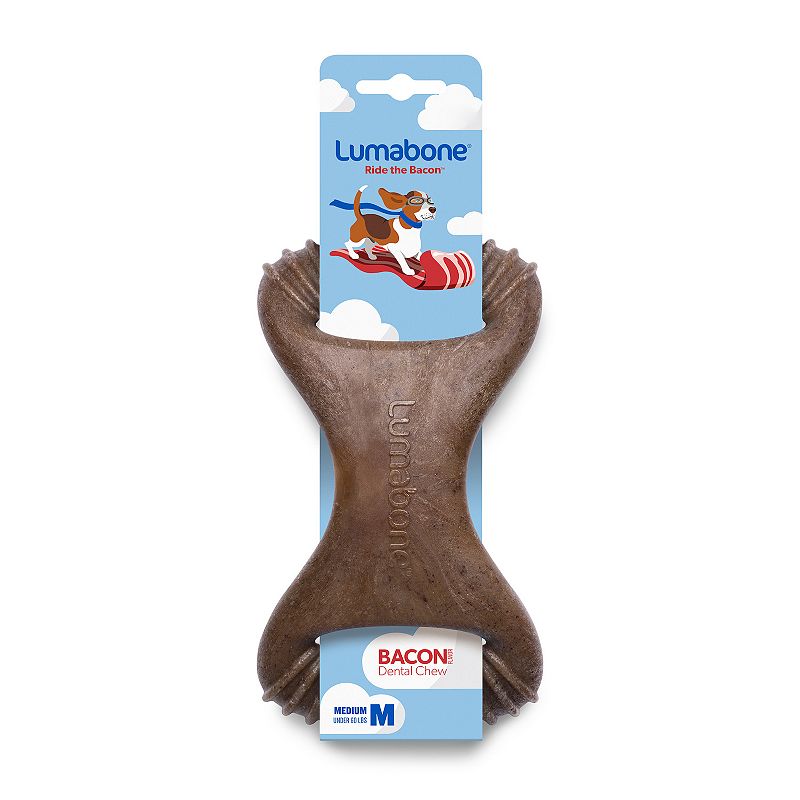 Lumabone Bacon Dental Chew Dog Toy - Medium, Multicolor