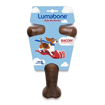 Lumabone Bacon Wishbone Dog Chew Toy - Large